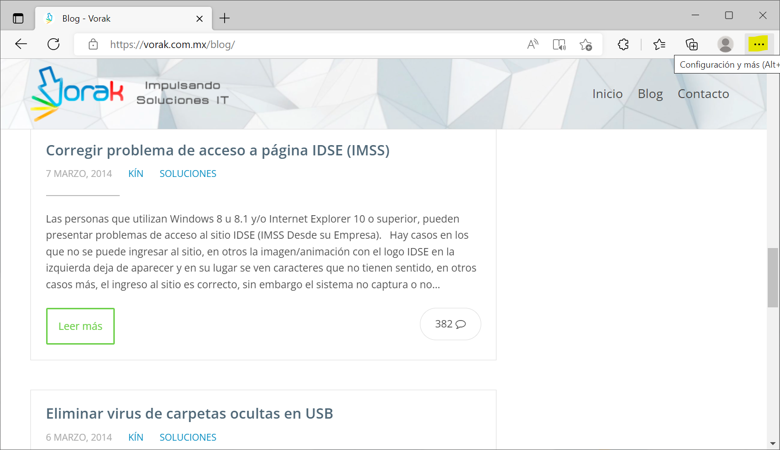 Edge configuración y más