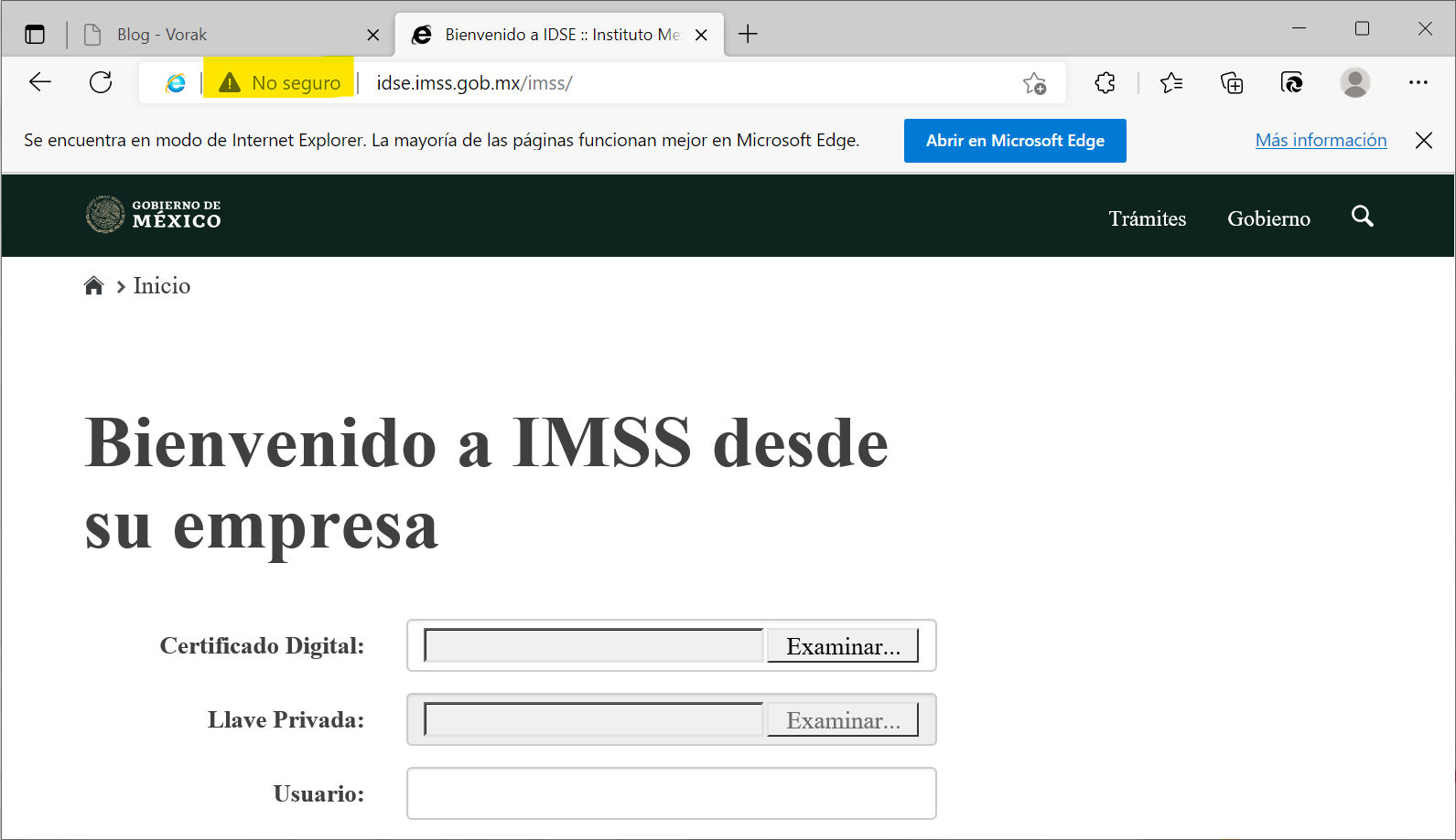 IDSE HTTP No Seguro