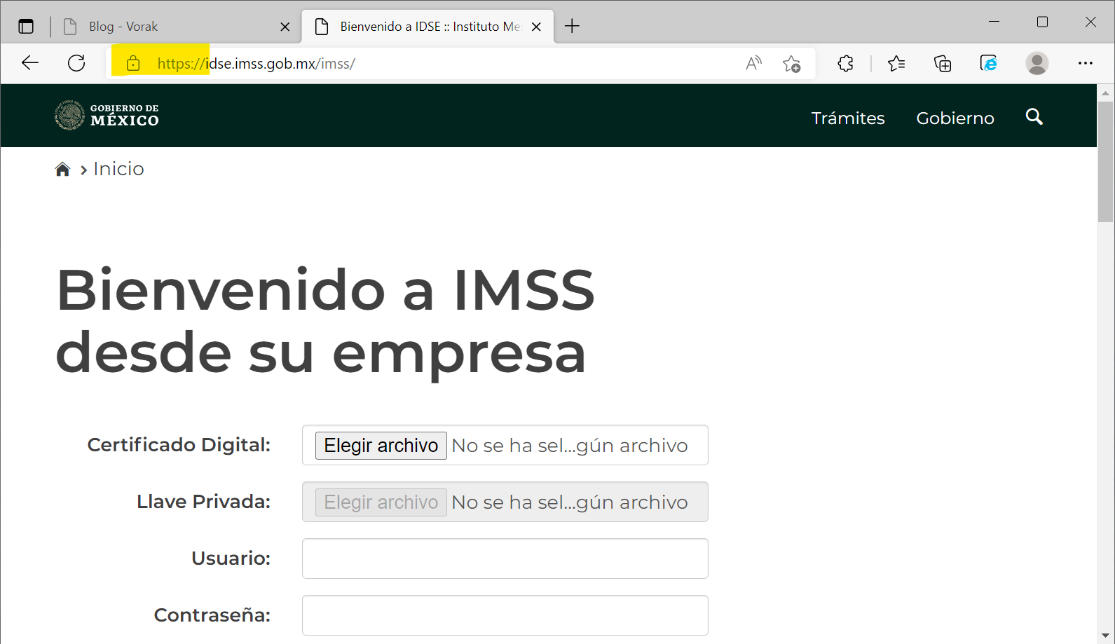 URL IDSE con HTTPS
