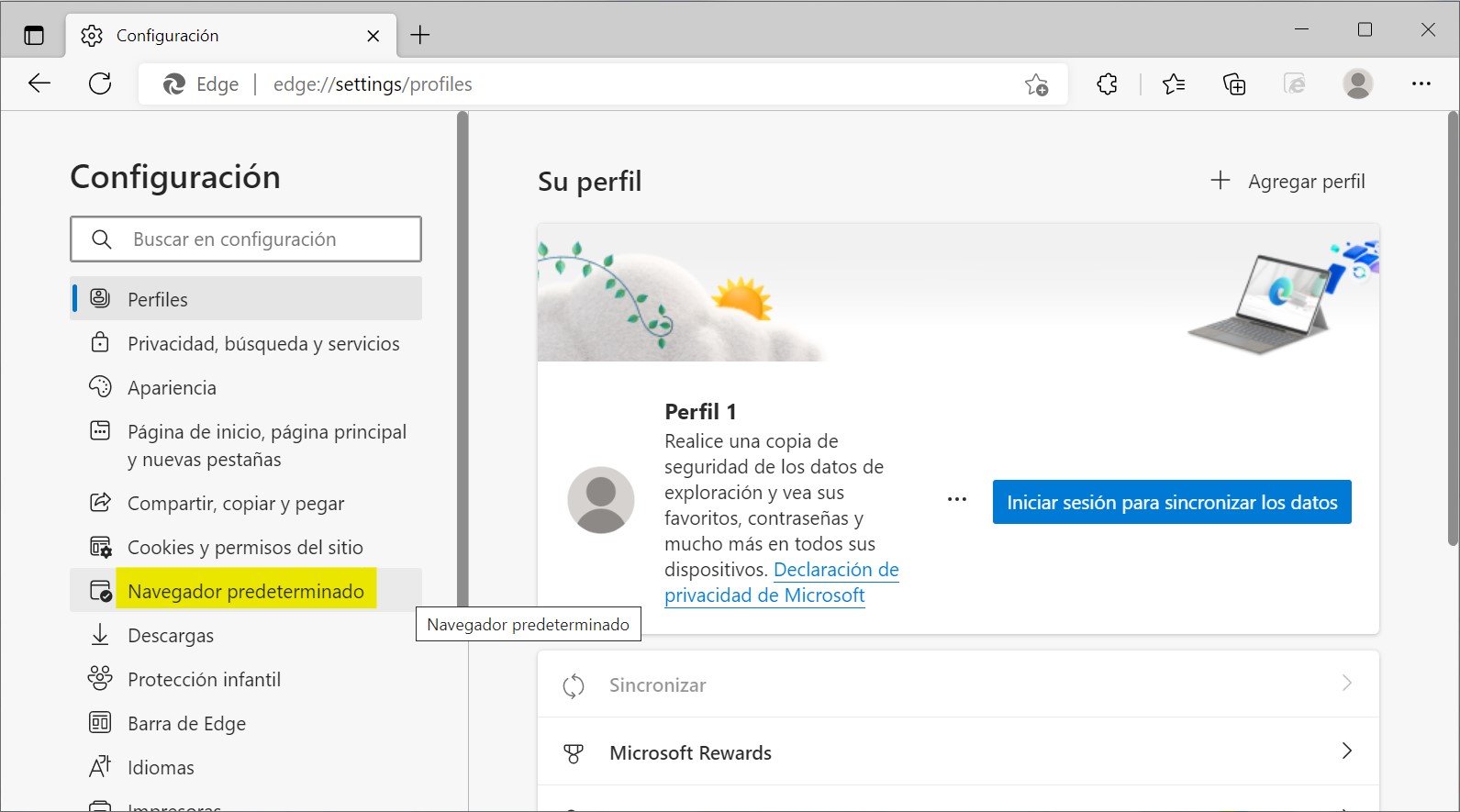 Acceso a IDSE con IE Configuración de Edge Navegador Predeterminado
